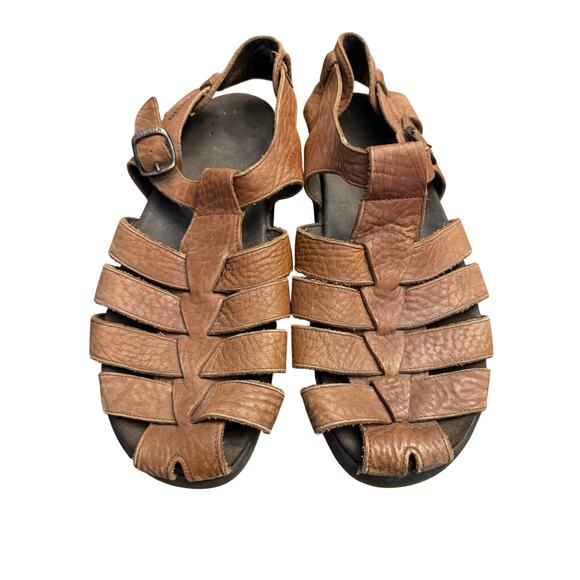Mephisto Sam Fisherman Sandals Men’s 44 EU 10 US Brown Tan Leather Comfort - Picture 2 of 8